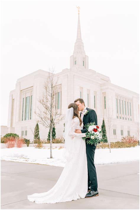 Ogden Lds Temple Winter Wedding Ashley Dehart Photography