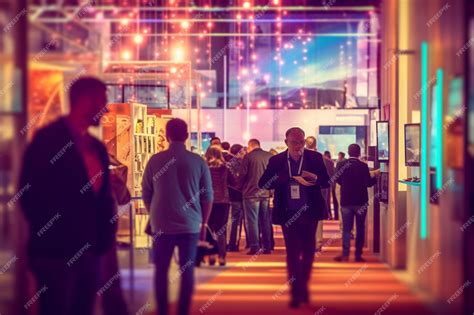 Premium AI Image | tech trade show with cuttingedge innovations and