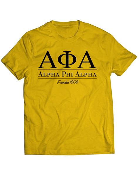Alpha Collegiate Tee Gold Alpha Phi Alpha Alpha Phi Alpha Phi