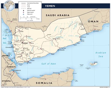 Large Detailed Political Map Of Yemen With Roads Major Cities And