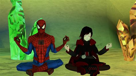 Spider Man And Ruby Rose Mediating By Kongzillarex619 On Deviantart