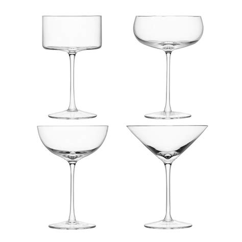 Lulu Cocktail Glass Set Of 4 Assorted From Lsa Glassware Design Mouth Blown Glass Glass Set