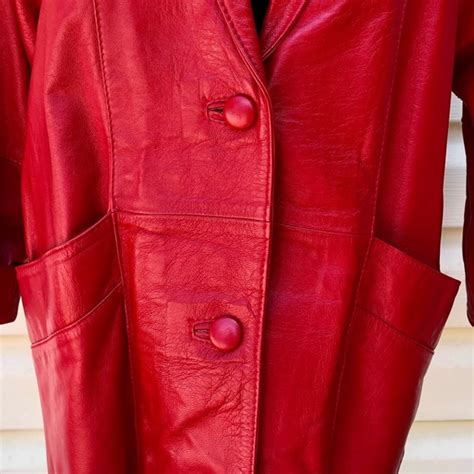 Vera Pelle Jackets And Coats Vera Pelle Vintage Red Faux Leather