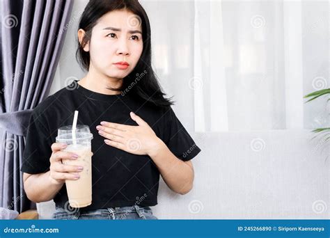 Asian Woman Have Problem With Heart Beats Faster After Drinking Coffee
