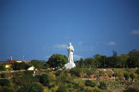 La Vista Della Statua Di Jesus Christ Sulla Montagna Nyo Vung Tau