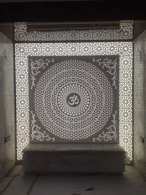 White Polished Pooja Room In Corian Mandir For Religious At Rs 1400