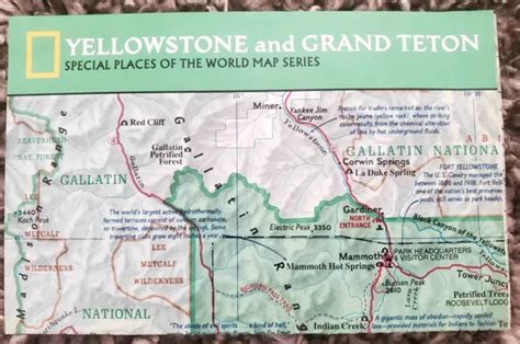 National Geographic Original Feb 1989 Map Of Yellowstone And Grand