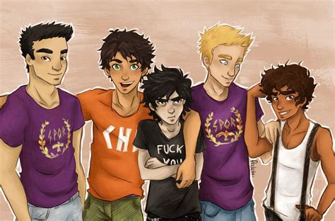 frank zhang percy jackson nico di angelo jason grace and leo valdez color version art by