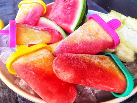 Watermelon Pineapple Ice Lollies Recipe From Bowl To Soul
