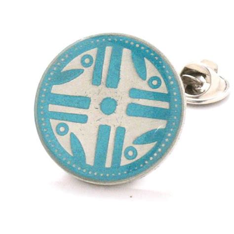 Native American Coin Tie Tack Lapel Pin Suit Turquoise Color American