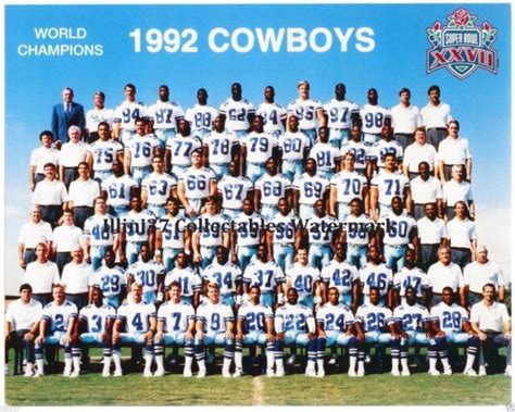 1992 Dallas Cowboys Nfl Champions Super Bowl 27 Team 8x10 Photo Ebay
