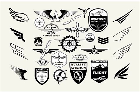 Aviation Logo And Elements Branding And Logo Templates ~ Creative Market