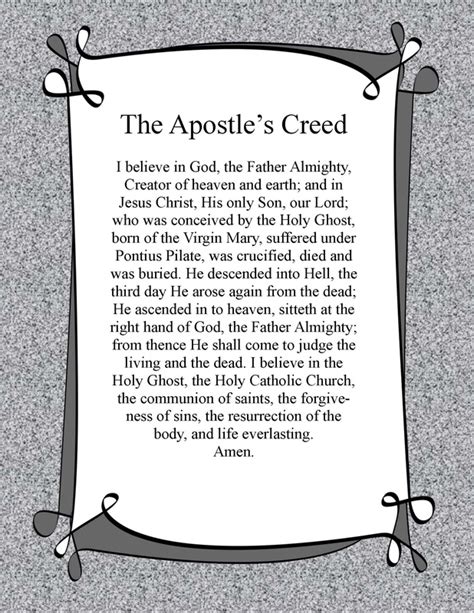Apostles Creed Printable Pdf