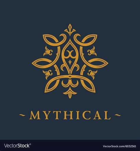 Calligraphic Luxury Symbol Emblem Ornate Decor Vector Image