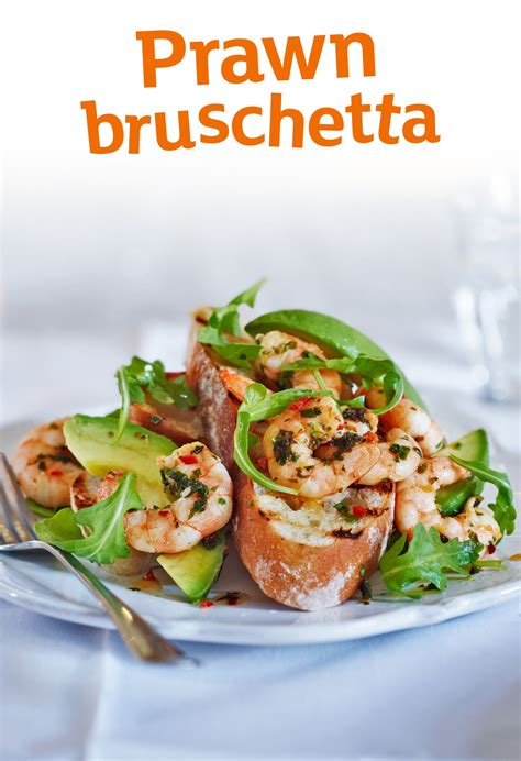 Also, you can incorporate prawn in the starters as well in the dinner too. Recipe: Prawn, avocado and chilli bruschetta | Sainsbury's ...
