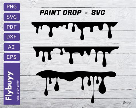 Paint Drips Svg Dxf And Png Dripping Borders Silhouette Cricut Etsy