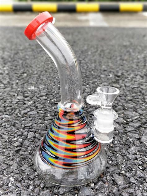 Thick Colorful Perc Glass Water Bong Rig 75