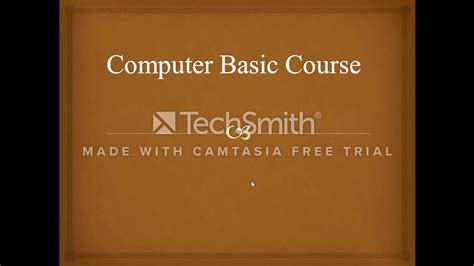 Computer Basic Course Youtube