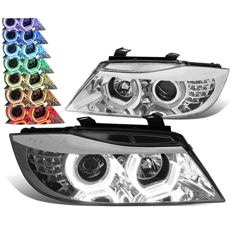 Best quality bmw 335i headlights norton secured lifetime warranty fast shipping easy returns amazing low price. For 2005 to 2008 BMW E90 3-Series 3D LED Halo Projector RGB Color Change Headlight Chrome ...