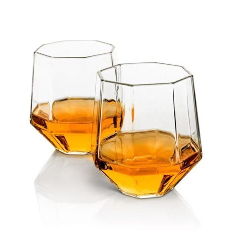Diamond Whiskey Decanter Including 2 Glasses 0 75 Litre