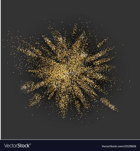 Golden Glitter Explosion On Grey Royalty Free Vector Image