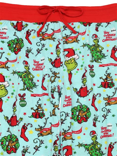 Dr Seuss The Grinch Characters Mens Holiday Jogger Lounge Pajama Pant