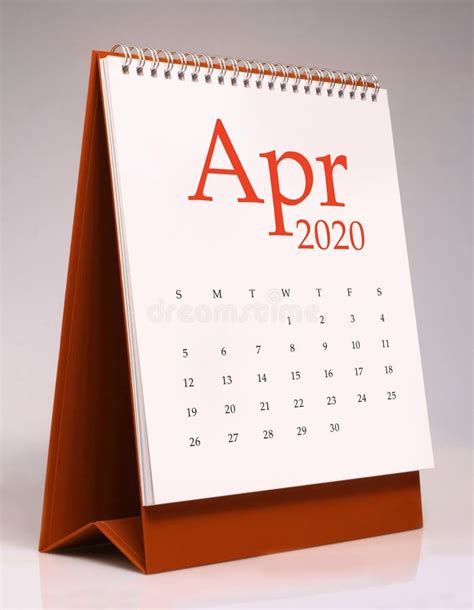 Simple Desk Calendar 2020 April Stock Image Image Of 2020 Simple