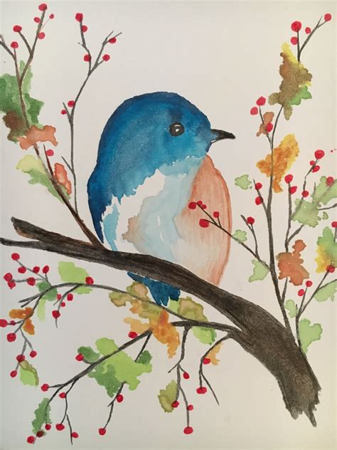 Bluebird Watercolor Watercolor Bird Watercolor Paintings Birds