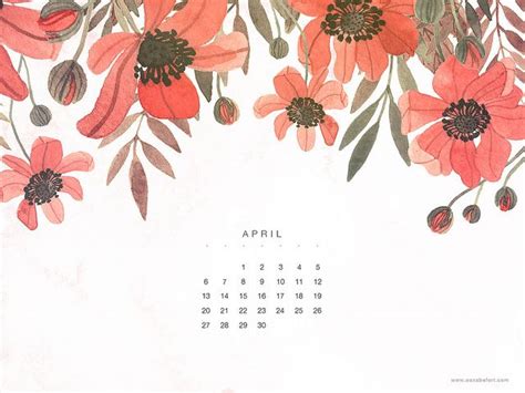 Ipad April Calendar Desktop Wallpaper Art Aesthetic Desktop