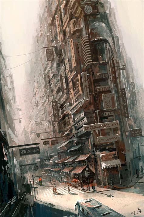 Wang Ling Cityscape Art Art Environment Concept Art