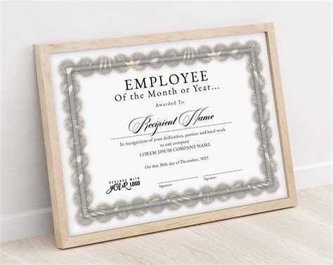 Printable Employee Of The Month Year Editable Template Etsy