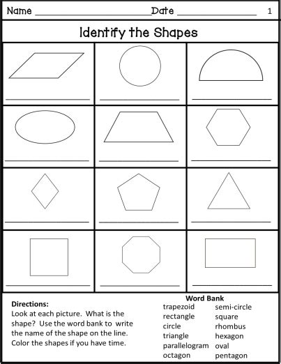 Geometry Worksheets 2d Shapes