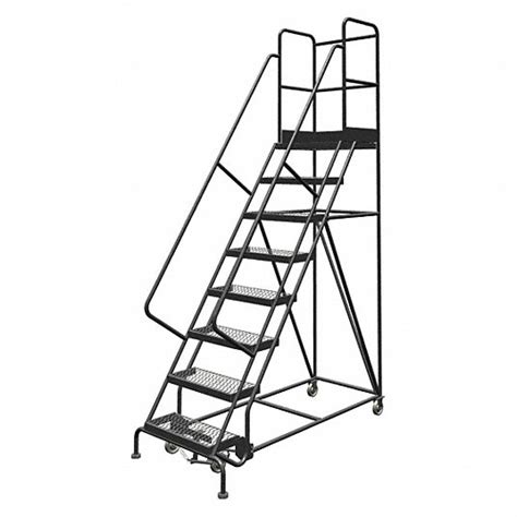 Tri Arc Rolling Ladder 80 In Platform Ht 30 In Platform Dp 24 In