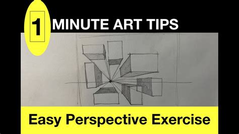 Easy 1 Point Perspective Exercise 1 Minute Art Tips Youtube