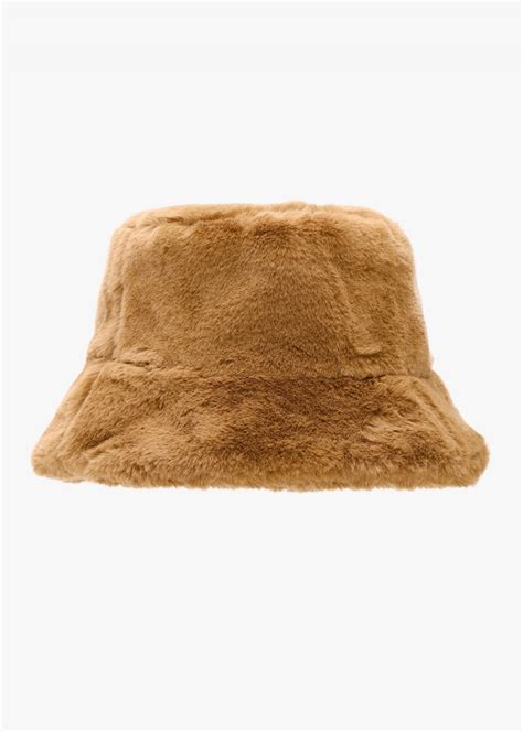 Oakland Bobland Tan Faux Fur Bucket Hat