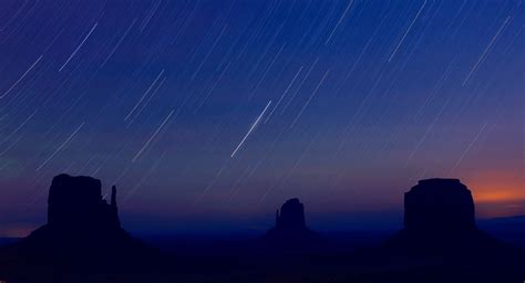 Star Trails In The Sky During The Perseid Meteor Shower Image Free