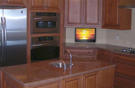 This unconventional approach offers a level of convenience and. Small Kitchen TV | Drop Down TV in Kitchen - Nexus 21