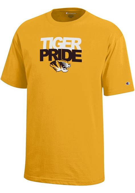 Missouri Tigers Youth Gold Pride Short Sleeve T Shirt Shirts Missouri Tigers Tiger T Shirt