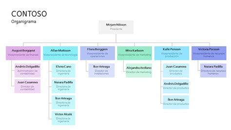 Organigrama Codificado Por Colores