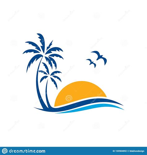 Palm Tree Icon Of Summer And Travel Logo Vector