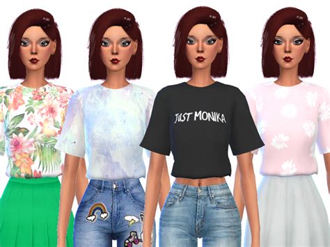 The Sims Resource Jazzy Cropped Tops Mesh Needed