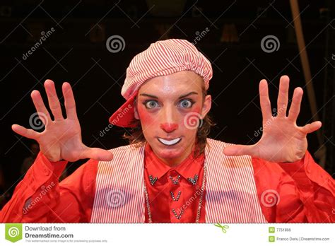 Clown Pulling Funny Face Stock Photo Image Of Caucasian 7751866