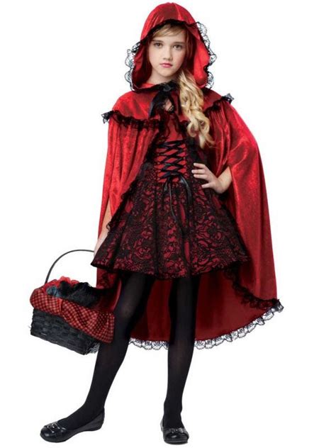 Girls Dark Little Red Riding Hood Costume Kids Halloween Costumes