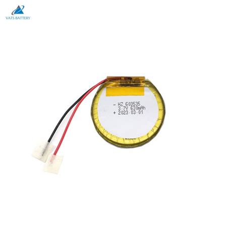 Small Round 630mah Battery 603535 Rechargeable Vats Battery