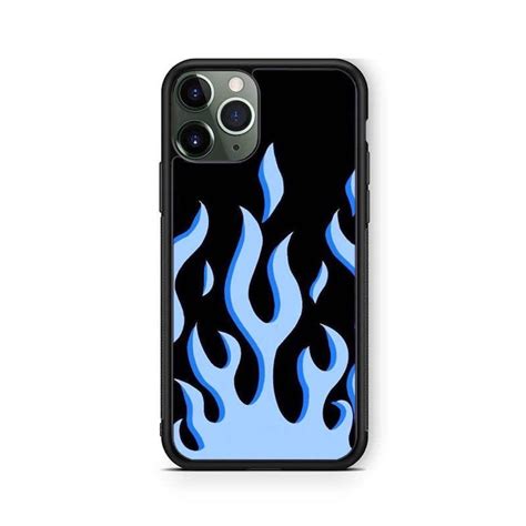 Neon Blue Fire Flame Phone Casecover Fuego Pattern For Iphone Etsy