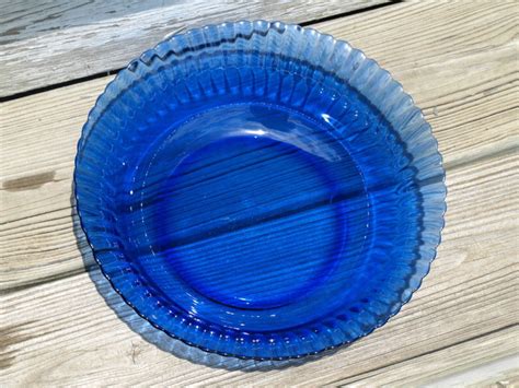 Vintage Cobalt Blue Glass Bowl Colorex Brazil Etsy