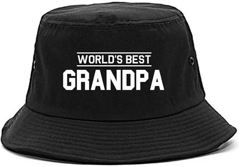 Worlds Best Grandpa T Mens Bucket Hat Black At Amazon Mens Clothing Store