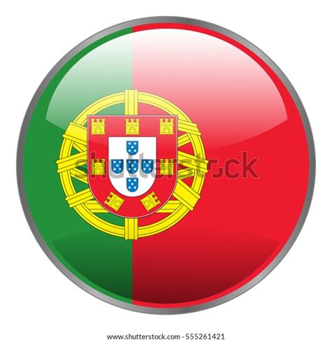 On each one of them, there are five bezants (the little white circles) that are displayed in the form of a saltire (a. Portugal Flag Round Glossy Isolated Vector Stock Vector ...
