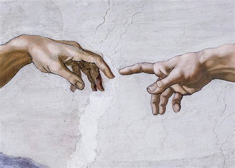Hands Of God And Adam Sistine Chapel Ceiling Painting By Michelangelo