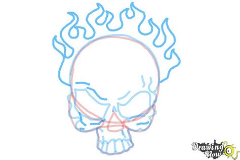 Introducing you some finest design. How to Draw a Skull On Fire - DrawingNow